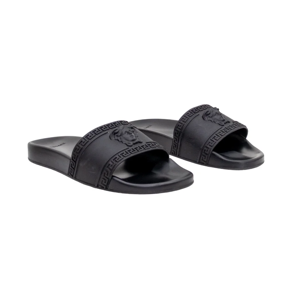 Versace‎ Medusa Rubber Slide Sandals Black Pool Slides Men's EU 42 US 9